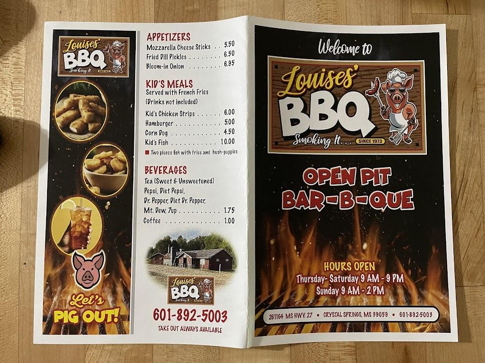 Louise Open Pit Barbeque Menu image 4